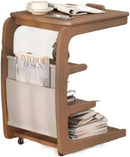 Mesa Lateral em Formato de C para sofá com Rodízios