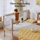 Suole Children's Bed Baby Bed Solid Wood Wide Side Flat Connect Large Bed Seamless Adjustable Guardrail Kids Bed